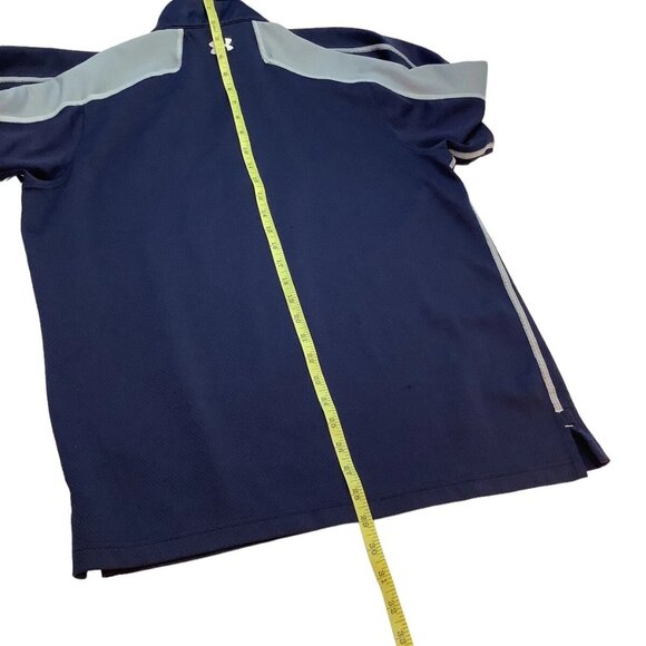 Under Armour Notre Dame Fighting Irish 1/4 Zip Blue Mock-Neck Mens Size M - Picture 9 of 10
